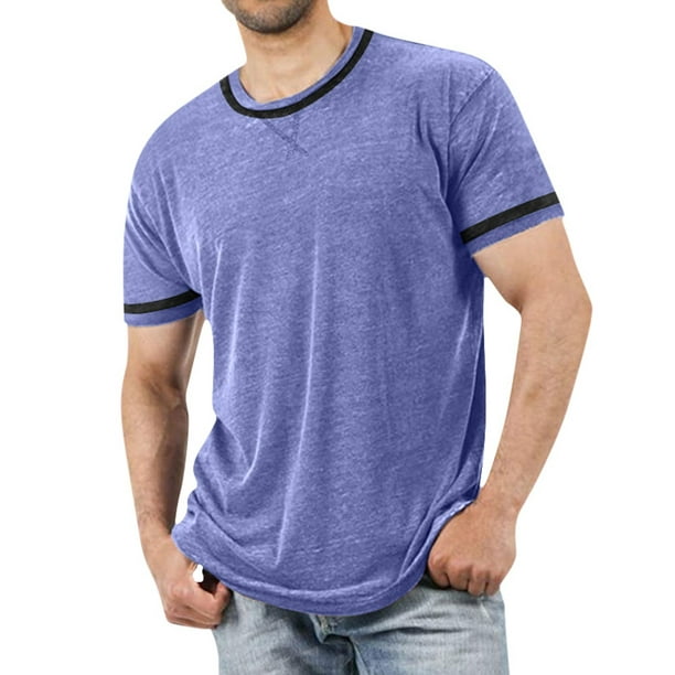 PEASKJP Men's Short-Sleeve T-Shirt UPF 50+ UV Quick Dry Cooling Fishing  Shirts for Travel Camping Hiking White Large,Blue M 