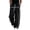 Black, variant on Sweatpants Men's Baggy Track Pants with White Piping Detail Drawstring Waist Zipper Cuffs Loose Fit