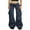 Blue, variant on Y2K Flare Pants For Women Low Rise Cargo Pants Retro Harajuku Skinny Jeans Denim Trousers Streetwear