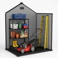 thumbnail image 5 of ZYJOYY Resin Outdoor Storage Shed 6' x 4.4', Plastic Storage Shed with Floor & Window for Backyard, Garden Tools, Lawn Mower & Outdoor Storage,Dark Grey, 5 of 9