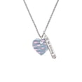 thumbnail image 2 of Delight Jewelry Acrylic Small Hologram Heart Silvertone Be Strong and Courageous Bar Charm Necklace, 23", 2 of 4