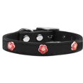 thumbnail image 2 of Red Rose Widget Genuine Leather Dog Collar Black 10, 2 of 2