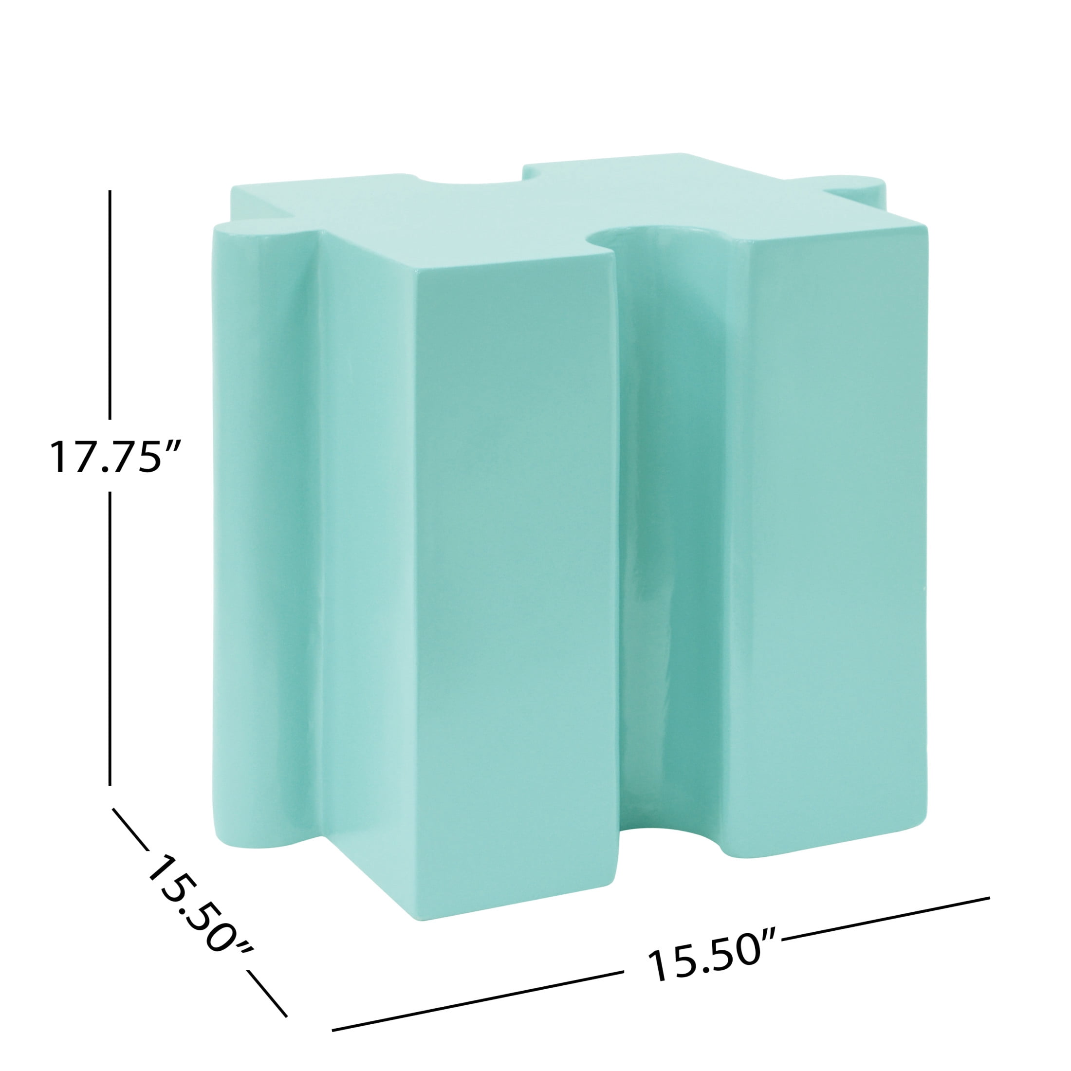 Christopher Knight Home 3-Piece Artistic Puzzle Table Set, 47" Modular Interlocking Design, Indoor Outdoor Use, Light Blue+Light Green