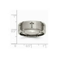 thumbnail image 6 of Titanium Beveled Edge 8mm Laser Design Brushed & Polished Band Size: 9; for Adults and Teens; for Women and Men, 6 of 6