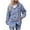 Blue, variant on Womens Shacket Jacket Lightweight Drawstring Plaid Hoodies Button Down Hooded Shirt Jackets Fall Fashion Outerwear Blue M