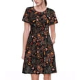 thumbnail image 1 of Easygdp Floral para Vestido Transpirable de Mujer, Vestido Suelto de Manga Corta con Pliegues y Bolsillos para el Verano, 1 of 6