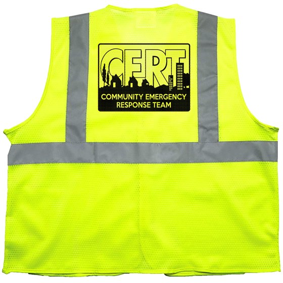 Qraphic Tee CERT Vest, Community Emergency Response Team vest