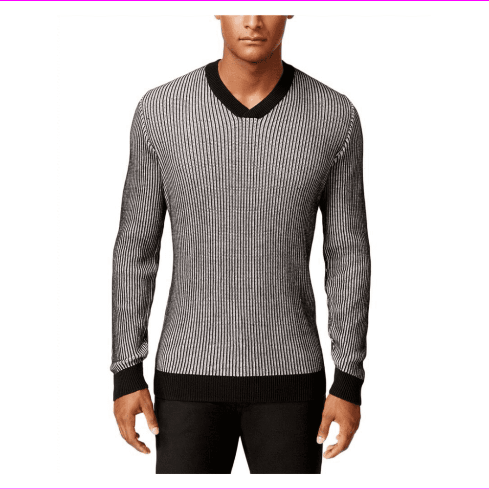 Alfani Mens v-neck Knit Sweater, Deep Black, Size 4XB - Walmart.com