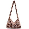 thumbnail image 1 of Bolso Bolso bandolera grande con estampado de flores de felpa para mujer (leopardo rosa), 1 of 2