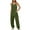 Green, variant on Women's V Neck Sleeveless Jumpsuits Spaghetti Straps Harem Long Casual Loose Fitting Pants Overalls With Pockets Black