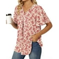 thumbnail image 4 of Fantaslook Womens Tops Dressy Blouses V Neck Short Sleeve Tunic Tops Casual Work Shirts, 4 of 8