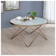 thumbnail image 3 of Urban Designs V Metal Frame Round Coffee Table - White Frosted Glass, 3 of 3