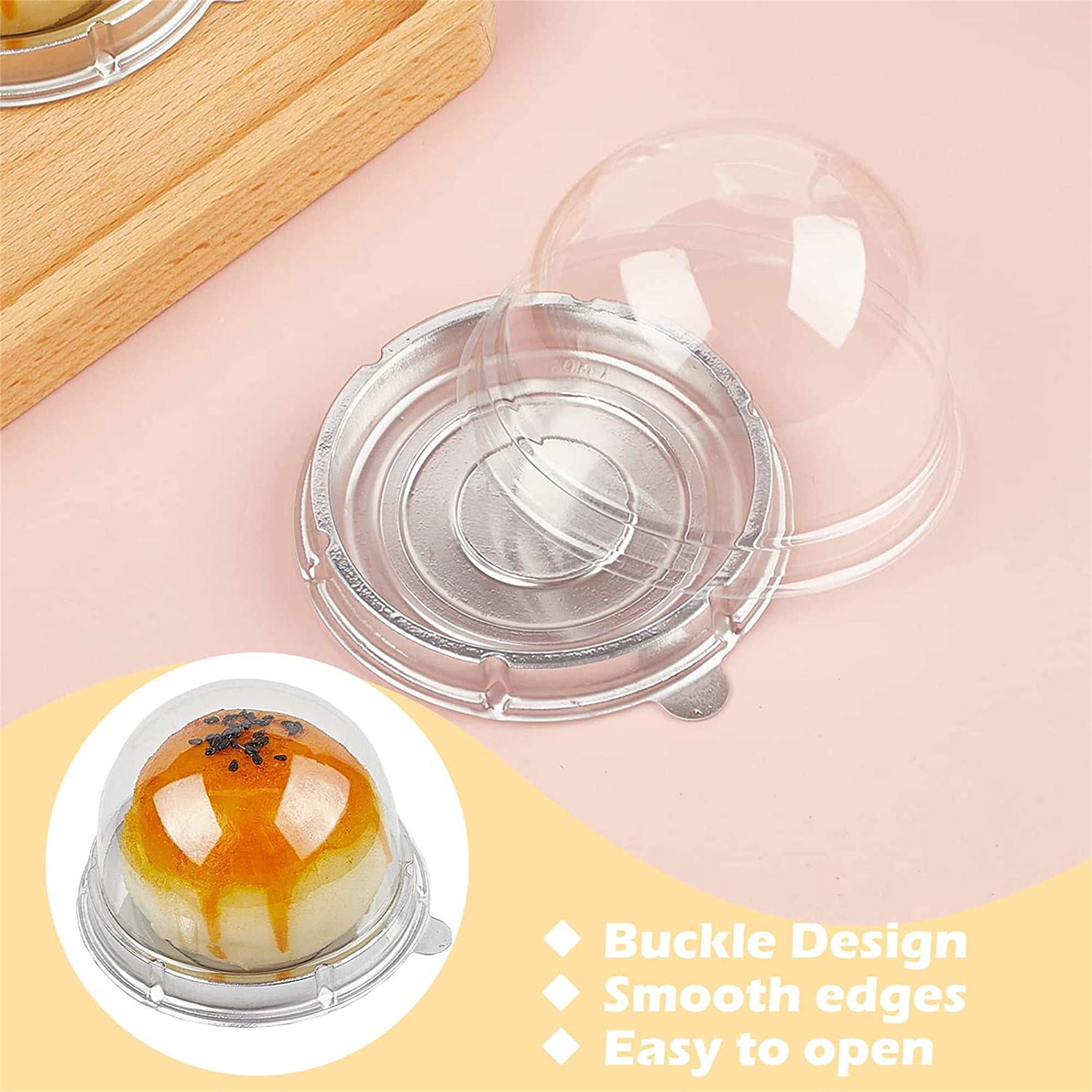  Abaodam 2pcs Boxes Cupcake Containers Cake Packaging Container  with Lids Small Round Containers with Lids Dessert Container Cookie  Container Cake Container with Lids Biscuit Wood Candy Box : Home & Kitchen