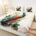 thumbnail image 3 of Homewish Animal Peacock Full Size Sheets 4-Piece for Teens,Retro Vintage Aesthetic Breathable Bed Sheets,Abstract Watercolor Art Lightweight Sheet Sets,Microfiber Bedroom Decor, 3 of 7