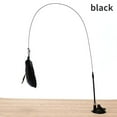 thumbnail image 1 of Interactive Cat Teaser Stick Toy Suction Cup Base Detachable Handheld with Bell Storage Portable Feather Stick Cat Toy Play Black, 1 of 6