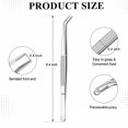thumbnail image 2 of Stcellnmex 6 Pcs Stainless Steel Tweezers with Curved Serrated Tip Multipurpose Craft Sewing Tweezers Silver Black, 2 of 6