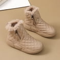 thumbnail image 4 of Viluyesy Womens Winter Boots, Thick Sole Faux Fur Lined Mid Calf Zip-Up Lightweight Fashion Outdoor Snow Boots Khaki US5.5, 4 of 9