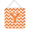 thumbnail image 1 of Lettre Y Chevron Orange & Blanc Mur Ou Porte Suspendus Imprimés, 1 of 1