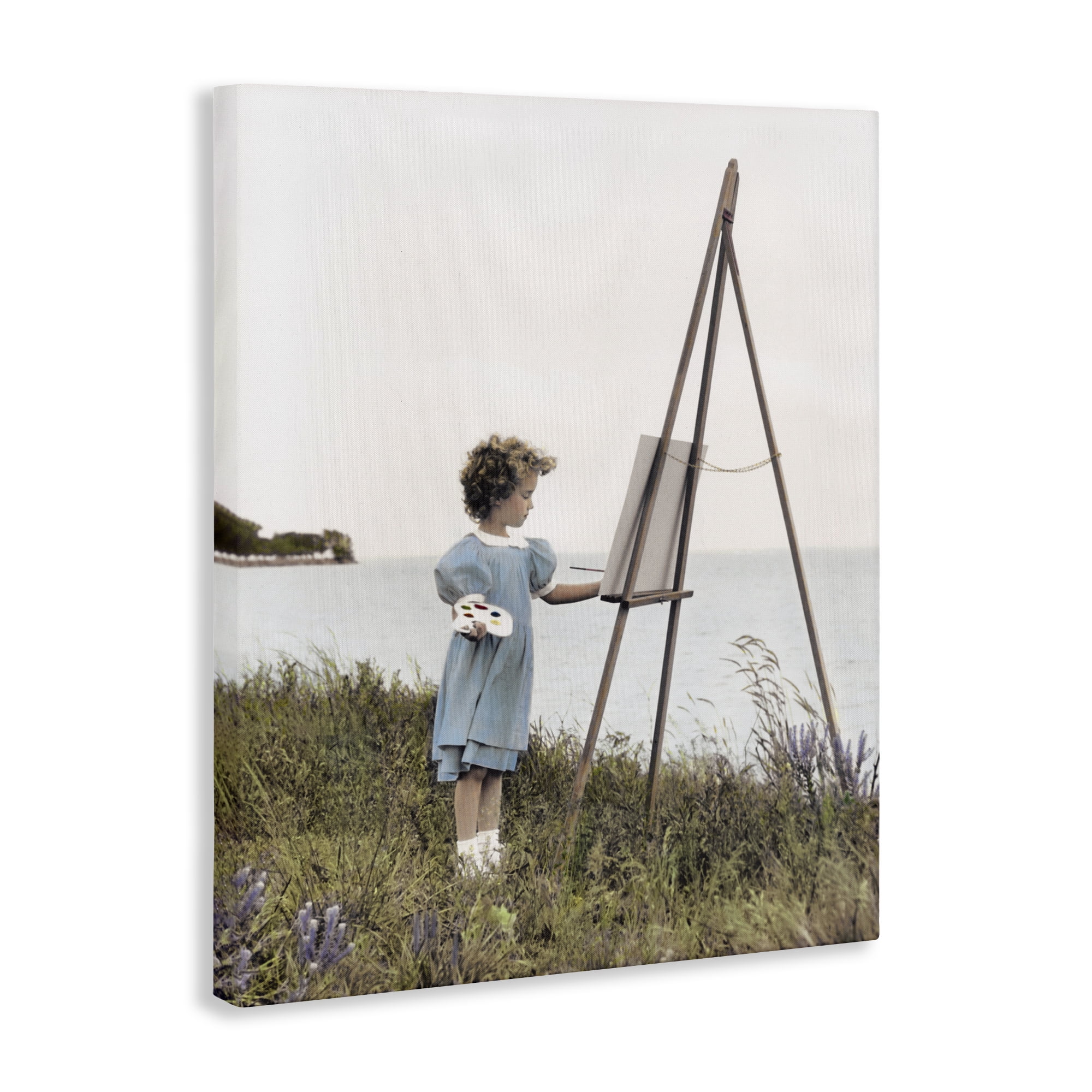 Stupell Industries Child Painting on Easel Canvas Wall Art, design by Kendra Dew