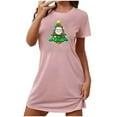 thumbnail image 2 of Christmas Bnwani Nightgowns for Women Oversized Crew Neck Short Sleeve Printed Yellow Size S-XXL, 2 of 3