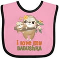 thumbnail image 3 of Inktastic Sloth I Love My Babushka Boys or Girls Baby Bib, 3 of 4