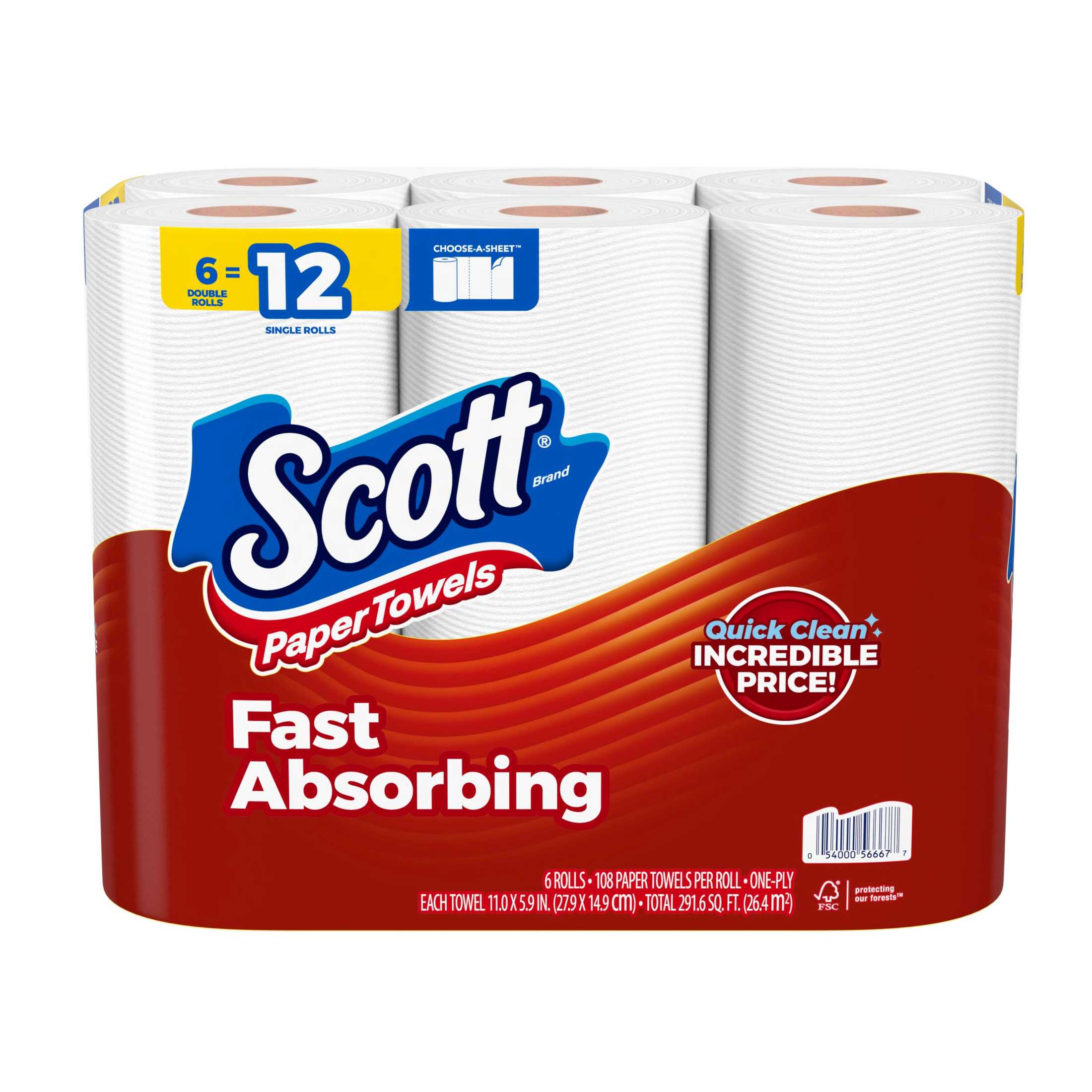Scott Choose-A-Sheet Paper Towels, 6 Double Rolls photo 8