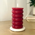 thumbnail image 3 of Mainstays Single Wick 3" x 5" Bubble Pillar Candle, Unscented, Red, 3 of 7