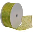 thumbnail image 2 of Morex Ribbon Glitter Dots Wired Sheer Glitter Ribbon, 6.4cm by 50-Yard Spool, Green/Gold, 2 of 3