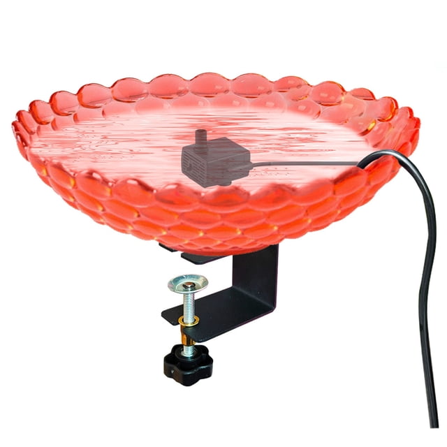 BotaniNest Outdoor Garden Miniature Bird Bath Basin Water Tank Bird Bath Bird Feeder USB Plug In Bird Bath Basin Water Tank Balcony Courtyard Bird Drinking