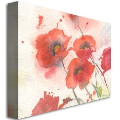 Trademark Fine Art Shelia Golden 'Swaying Red Poppies' Canvas Art 35x47 Inches (SG0459-C3547GG)