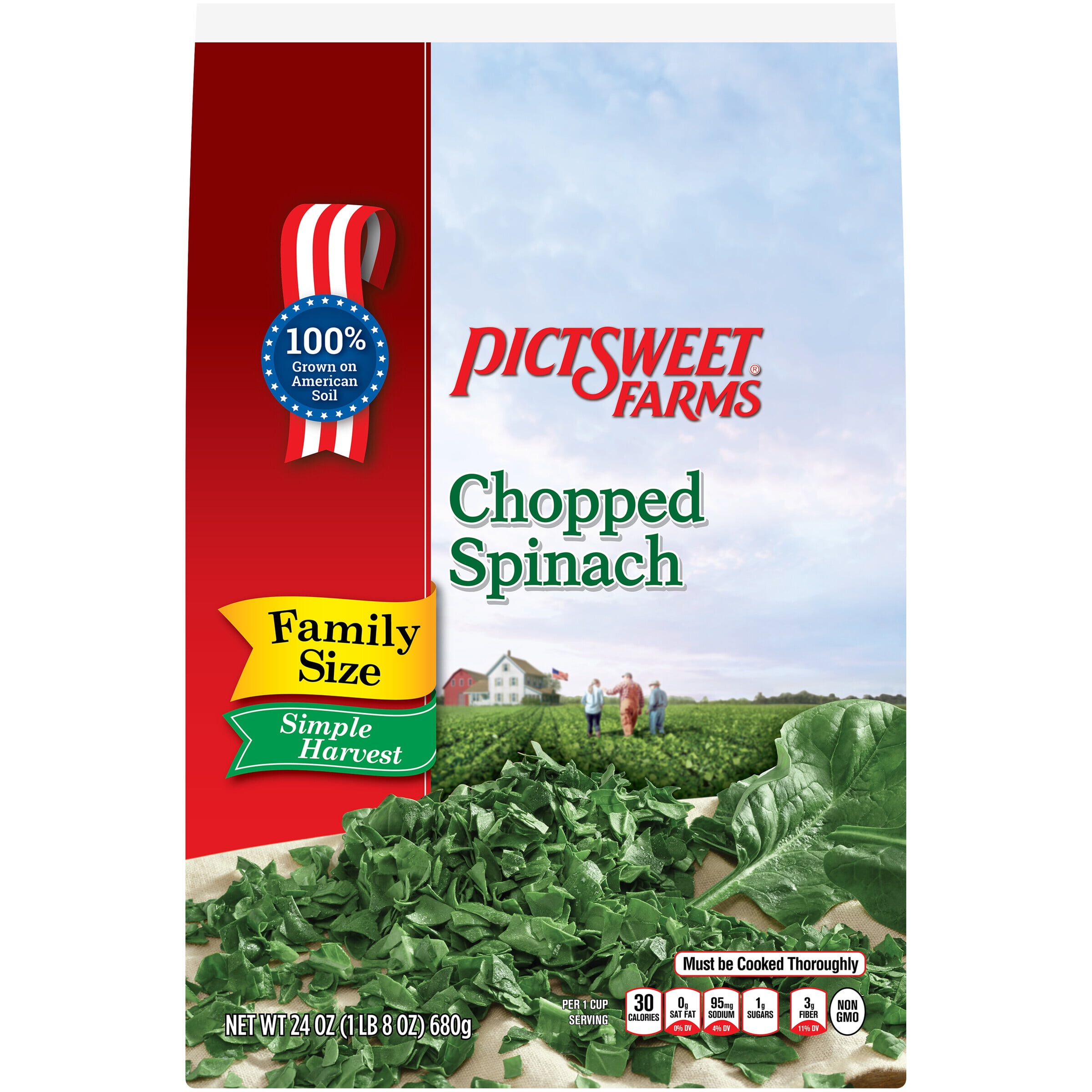 Pictsweet Farms Simple Harvest Chopped Spinach, Frozen, 24 oz