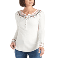 thumbnail image 4 of Lucky Brand Women's Embroidered Thermal Top -White Size Medium, 4 of 6