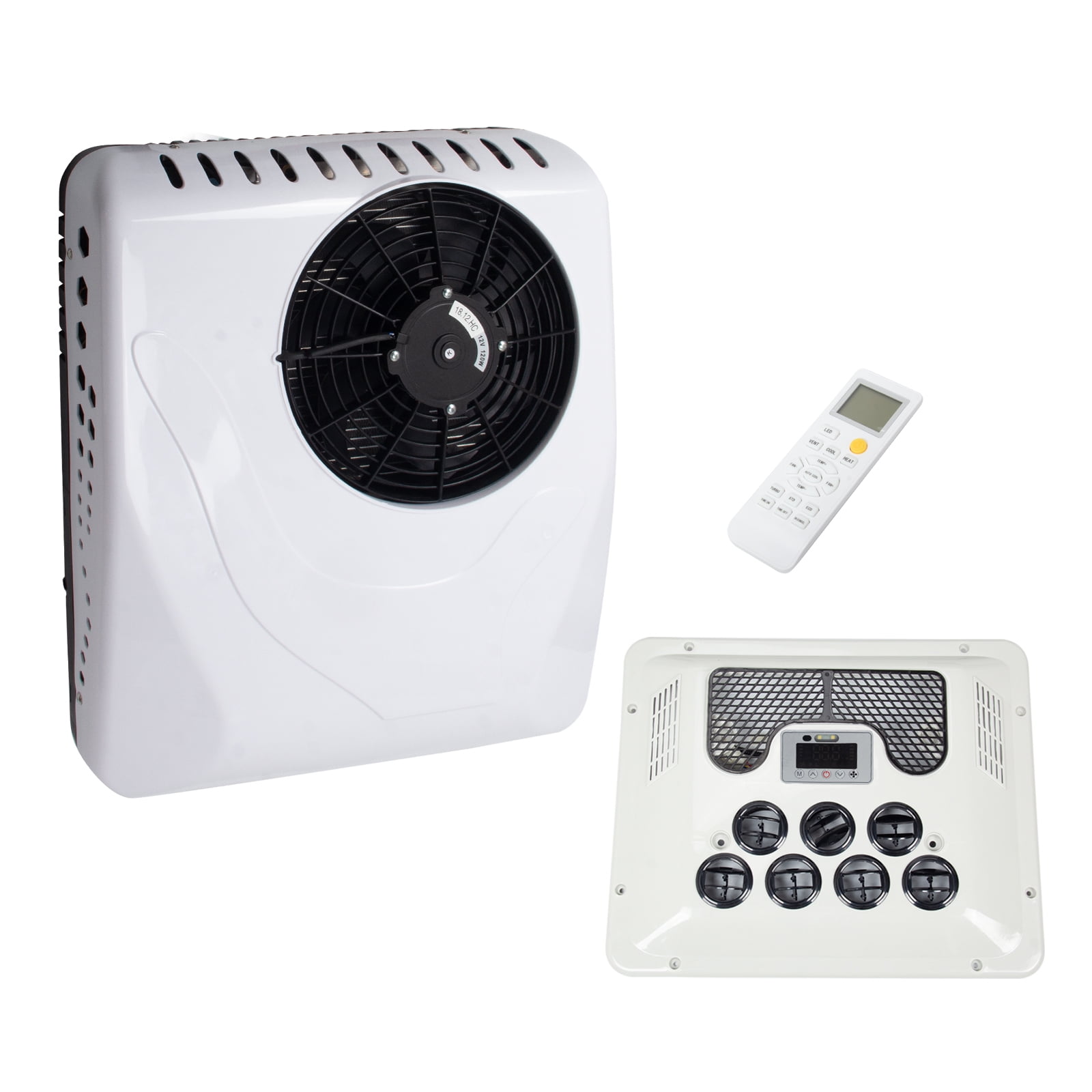 12V Rooftop RV Air Conditioner 13500 BTU Electric Heat & Cool AC Unit Fit RV Truck Bus Caravan