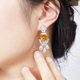 thumbnail image 2 of Piedra preciosa 925 Pendientes colgantes de plata de ley con forma de gota en amarillo, 2 of 5