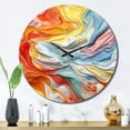 thumbnail image 3 of Designart "Layers Of Emotion Orange Blue Expression" Abstract Oversized Wall Clock, 3 of 5
