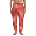 thumbnail image 2 of Sweatpants for Men - Red white dot print Adjustable Elastic Band Mens Joggers With Pockets, Athletic Workout Gym Casual Track Pants for Men, 2 of 7