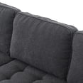 thumbnail image 6 of 85" Boucle Yarn Fabric Sectional Sofa Couch with Reversible Chaise, L-Shape Couch with Bolster Pillows and Metal Legs, Convertible Sofa for Living Room Apartment Small Space, Dark Grey, 6 of 7