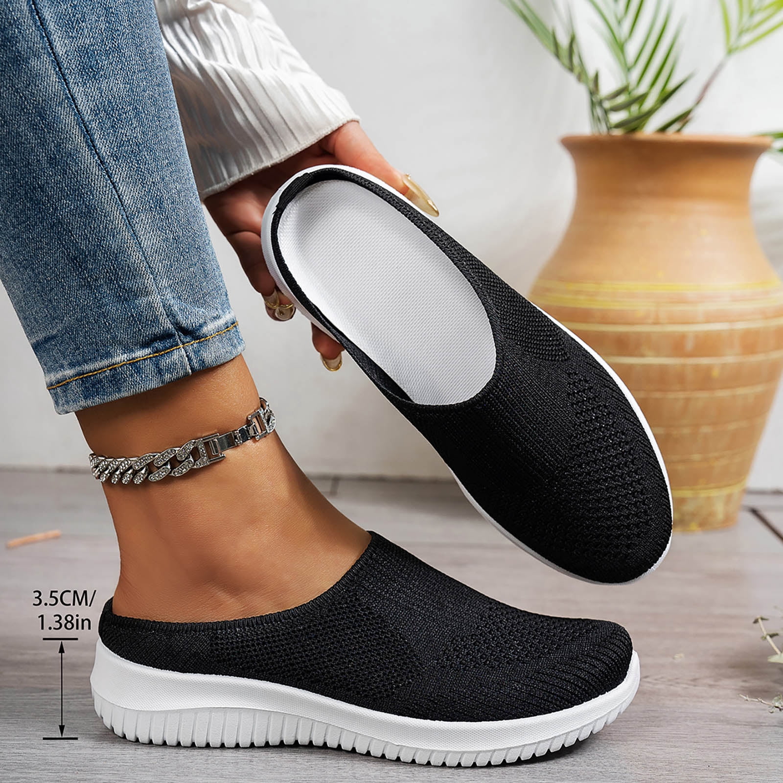 Chenyee Womens Slip On Mules Clogs Lightweight Open Back Walking Shoes Breathable Closed Toe Slides