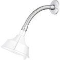 thumbnail image 1 of LinenLoon Adjustable Shower Head Arm with Flange,swivel shower arm adapter，6 Inch Shower Arm Extension, Bendable Shower Head Extension Pipe Arm for Fixed Bathroom Shower Head, 1 of 5