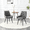 Dark Gray+PU+Foam2, variant on LHYY Dining Chairs Set of 4,Off White Faux Leather Dining Room Chair,Metal Kitchen Chairs with Gold Mesh Texture and Black Sanded Legs,Flat Back Upholstered Chair (Off White,Set of 4)
