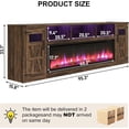 thumbnail image 2 of Blotout 95" Fireplace TV Stand for TVs up to 100" with 60" Electric Fireplace, Large Farmhous Media Entertainment Center w/LED Lights/Power Outlets & Barn Doors Storage Cabinet for Living Room,Brown, 2 of 9