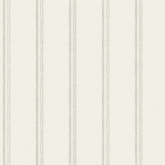 Chesapeake Johnny Grey Stripes Wallpaper, 20.5-in by 33-ft, 56.4 sq. ft