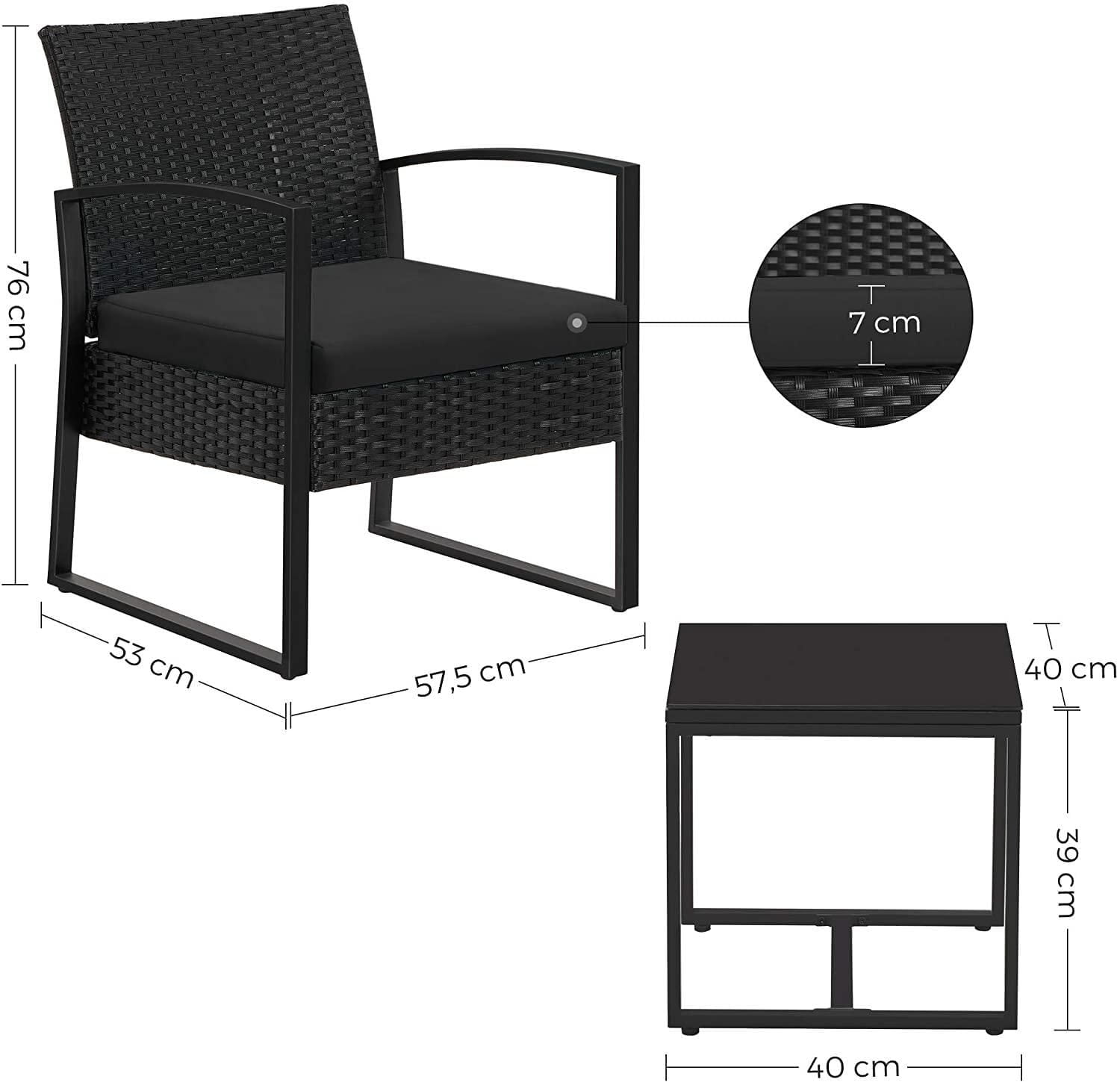 Boutique Home 3-Piece Bistro Outdoor Patio Furniture Set