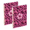 thumbnail image 2 of Haosy Pink Leopard Print Cherry Flower Notebooks 1-subject Journal 60 Sheets A5 College Ruled Paper Detachable Ring 8.3"x5.7", 2 of 8