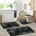 thumbnail image 4 of TNDBKQWR Set of 4 Non Slip Bath Rugs for Bathroom Floor Bathroom Decor Set Toilet Bath Mat Bath Rug Mat Cute Bathroom Rug Set Cheap Bathroom Rugs (Black), 4 of 7