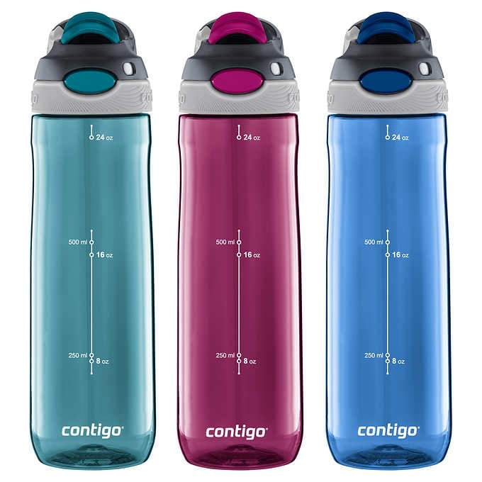 Contigo Autospout 709ml Water Bottles 3 Pack BPA Free Straw Bottles 