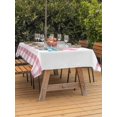 thumbnail image 2 of Outdoor Tablecloth with Umbrella Hole and Zipper, Valentine's Day Rectangle Table Cloth 54x80 Inch Waterproof Tablecloth, Blue Truck Love Pink Plaid Romantic Picnic Table Cover for Patio Camping, 2 of 7