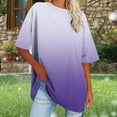 thumbnail image 5 of ZQUUVOU Women's Plus Size T-Shirt Round Neck Short Sleeved Topss Purple (2XL), 5 of 7