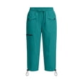 thumbnail image 5 of LIBRCLO Womens Capri Pants Drawstring Elastic Waist Cargo Pants with Pockets Summer Jogger Outdoor Sports Comfortable Trousers, 5 of 8