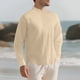 thumbnail image 5 of Blusa y camisa de manga larga con cuello alto para hombre, color liso, informal, con botones, medio cárdigan, manga larga, cuello alto, blusas de poliéster para hombre, 5 of 9
